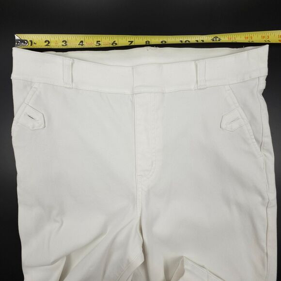 NEW Spanx Stretch Twill Cropped Pant White 70s Boho Wide Leg Shaping Trouser - Picture 3 of 8